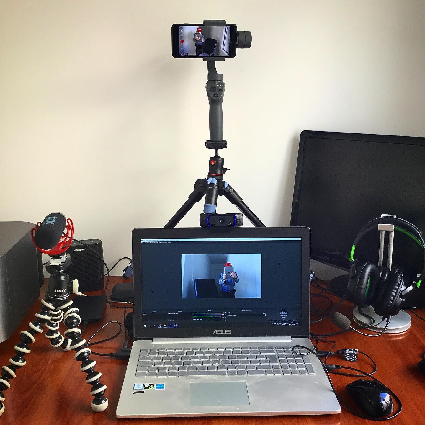 Camera and tripod setup - behind the scenes
